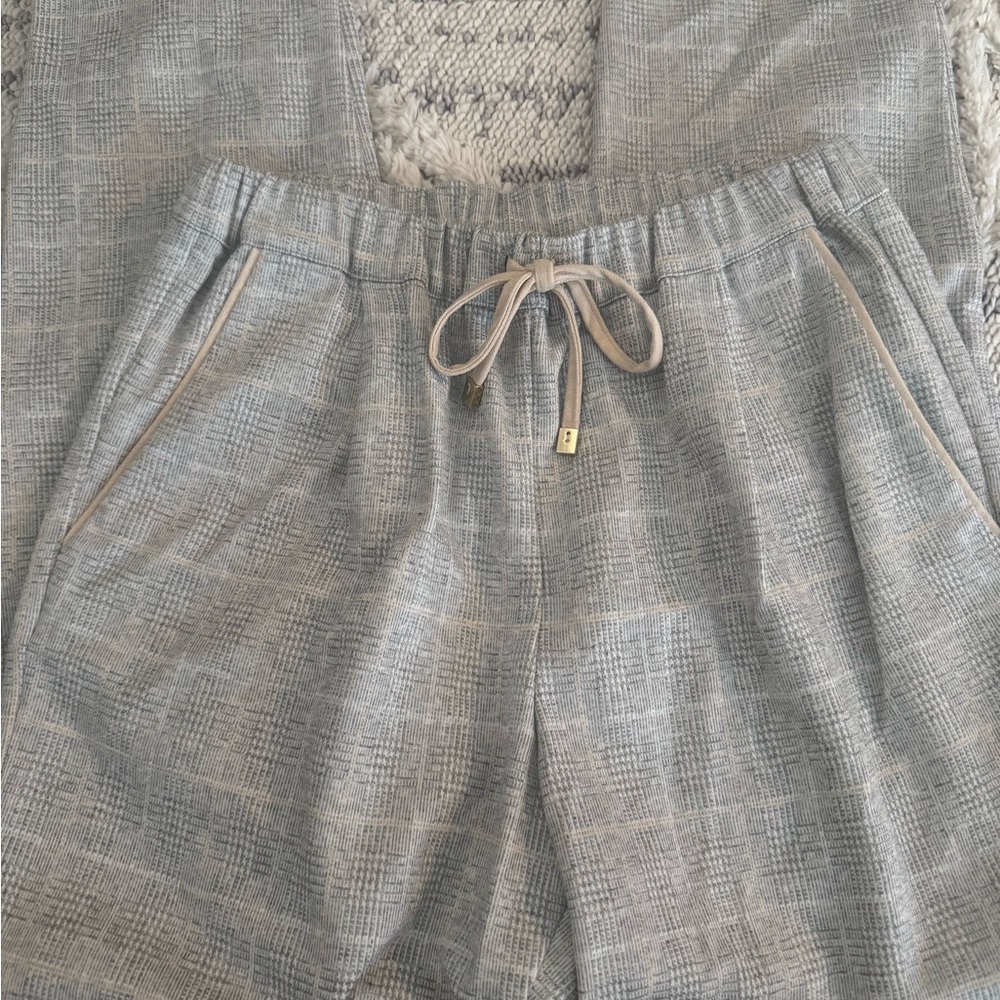 Purotatto Gray Textured Relaxed Comfy Pull On Pants Made in Italy Size 40 (US 4)